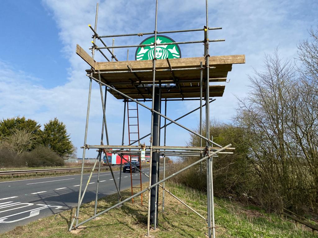 Tower for signage access, A303 West, Hampshire
